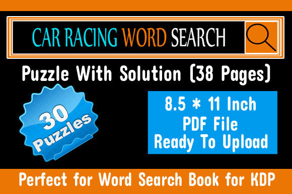 Car Racing Word Search Puzzle for KDP