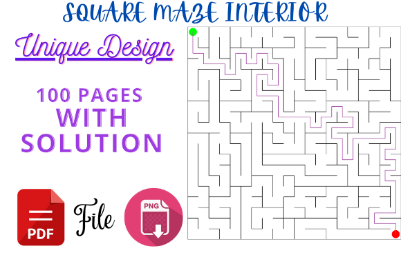 KDP Square Maze Puzzles Activity Book