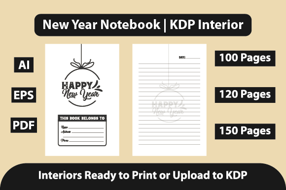 New Year Journal Notebook - KDP Interior: A Fresh Start for Your Goals and Reflections