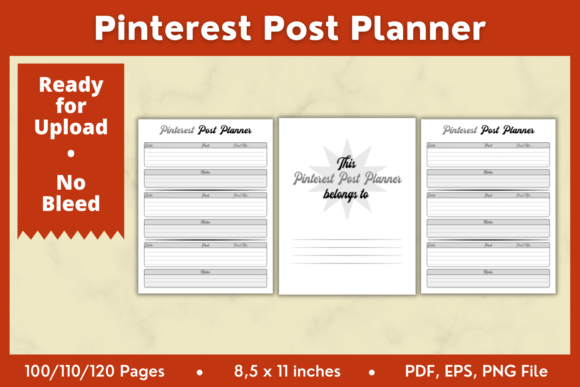 Pinterest Post Planner KDP Interior