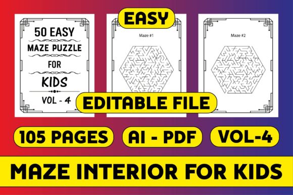 Unlocking Creativity and Fun with 50 Maze Puzzle Interior for Kids Vol-4