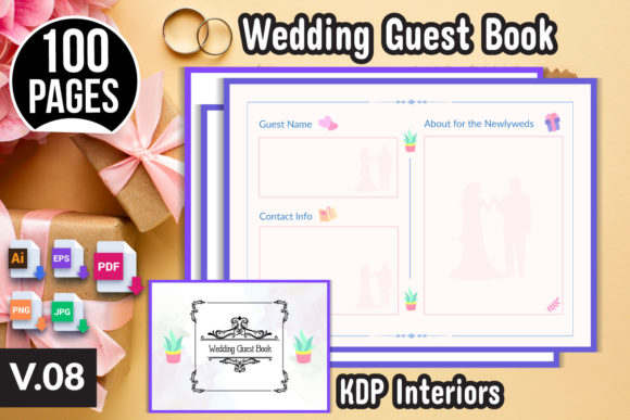 Wedding Guest Book KDP Interior V.08